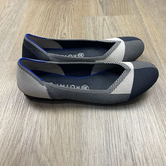 Rothy's The Flat Shoes Womens Size 10 Gray Canvas Slip On Washable Eco - Picture 1 of 7
